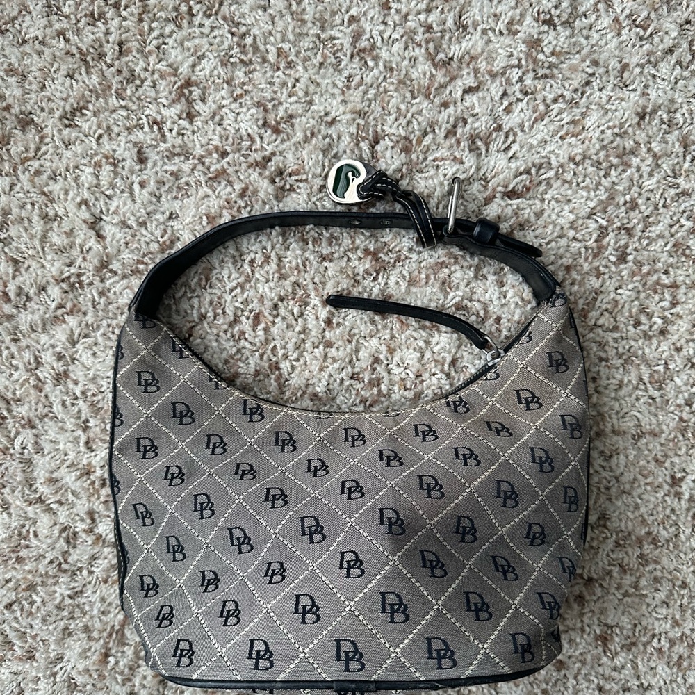 Dooney & Bourke gray and Black Logo Shoulder Bag